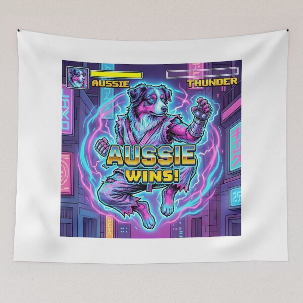 Item preview, Cyberpunk Australian Shepherd Victory Pose designed and sold by Davidfs.