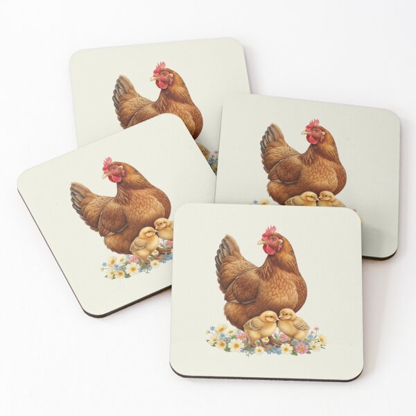 Item preview, Hen with Chicks Family Easter Design | Farmhouse Spring Chicken Art designed and sold by Willow & Ink.