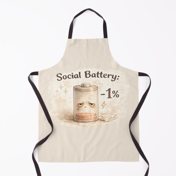 Item preview, Social Battery 1% – Funny Introvert Mood Watercolor Sticker designed and sold by Nusha Creations.