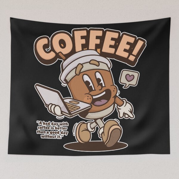 Item preview, Retro Coffee Mascot Funny Programmer Quote designed and sold by Zenith Design.