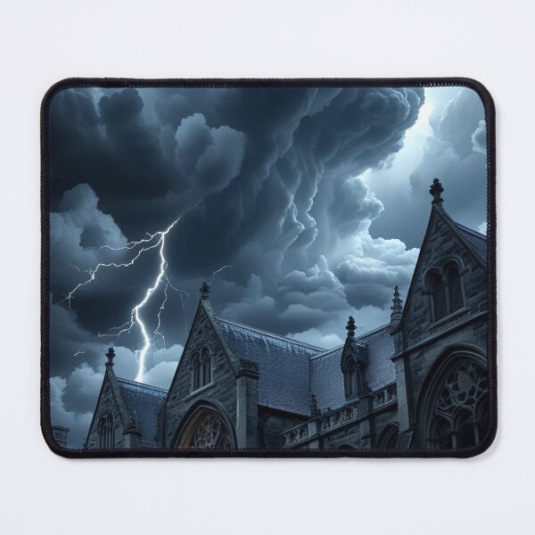 Item preview, Storm Over Gothic University – Dark Academia Architecture Art Print designed and sold by semenol.
