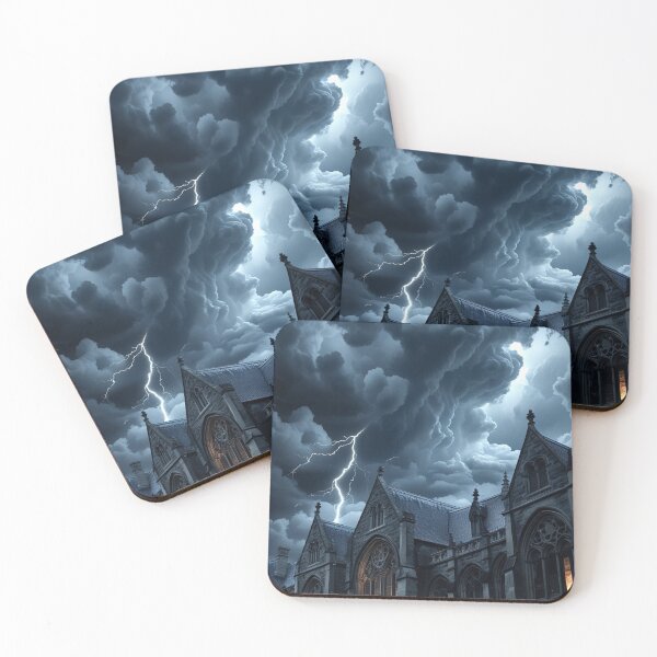 Item preview, Storm Over Gothic University – Dark Academia Architecture Art Print designed and sold by semenol.