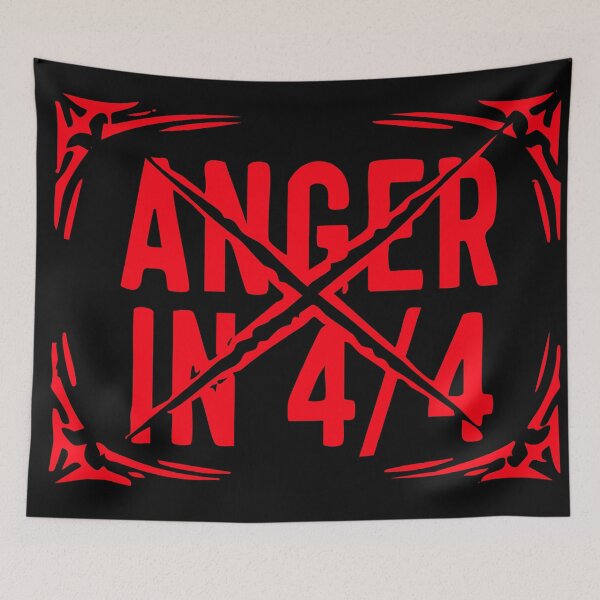 Item preview, Anger in 4/4 – Heavy Music Rhythm Statement Design designed and sold by FlamaC.