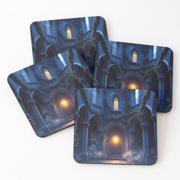 Item preview, Moonlit Ivy Courtyard – Romantic Gothic Academia Art designed and sold by semenol.