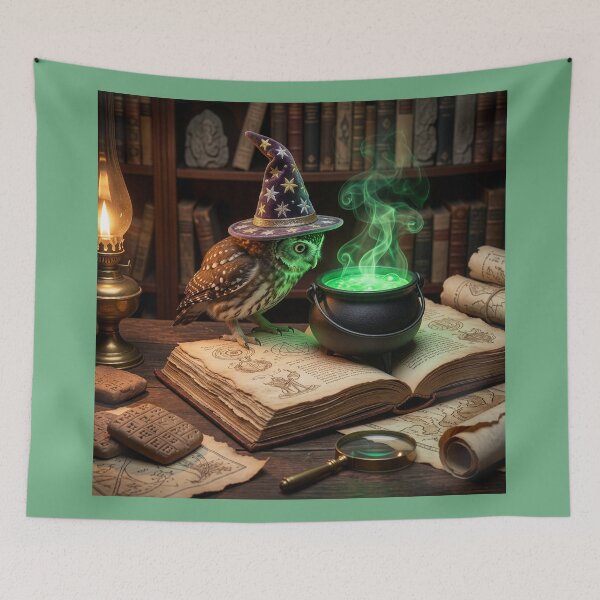 Item preview, Tamaulipas Pygmy Owl Sorcerer Concocts Magical Potion designed and sold by Tridentulus.