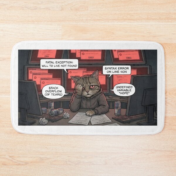 Item preview, Stressed Cat Programmer Fatal Exception Glitch designed and sold by Zenith Design.