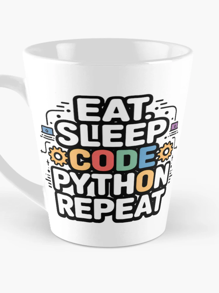 Thumbnail 3 of 4, Coffee Mug, Eat Sleep Code Python Repeat Colorful Developer designed and sold by Zenith Design.