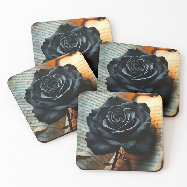 Item preview, Black Rose in Ancient Manuscript – Gothic Romantic Art designed and sold by semenol.