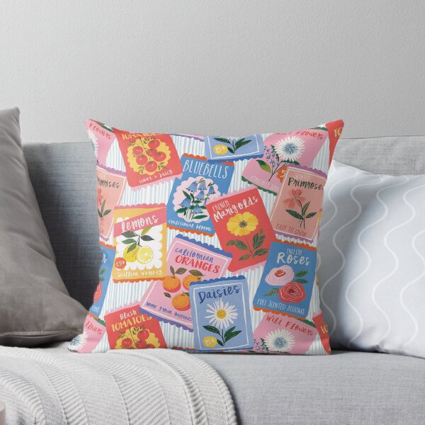 Item preview, Vintage Seed Packet Pattern — Cottage Garden Floral Collage designed and sold by HotFluff.