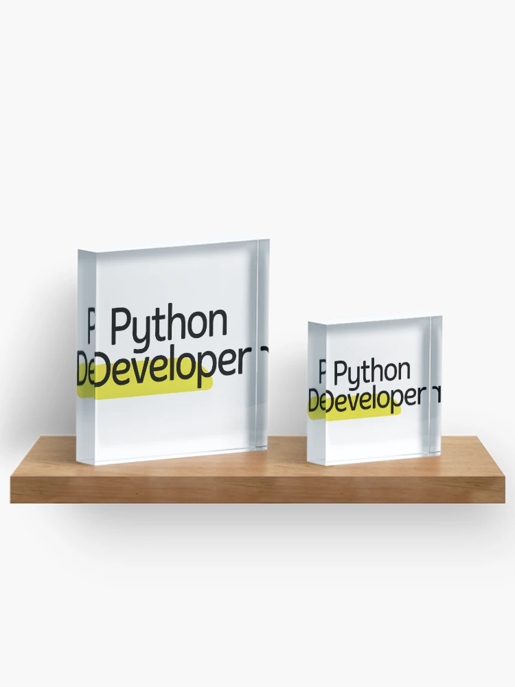 Thumbnail 3 of 5, Acrylic Block, Python Developer Typography Programming Language designed and sold by Zenith Design.