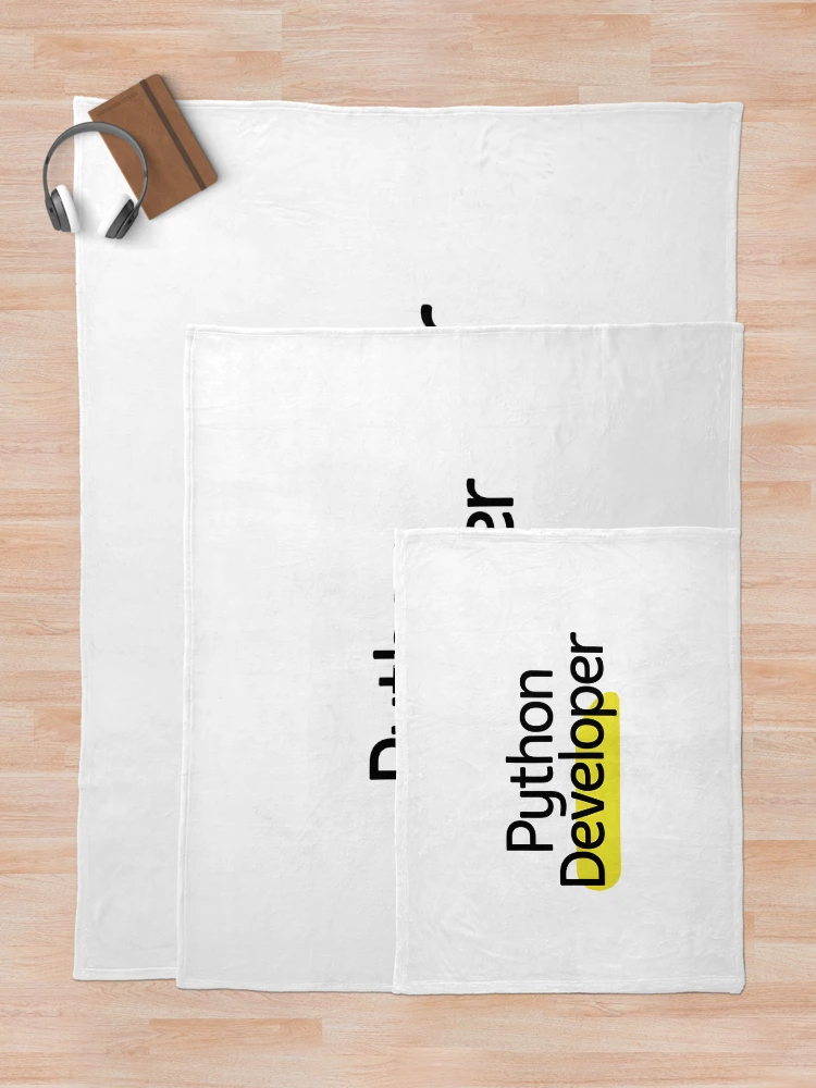Thumbnail 5 of 6, Throw Blanket, Python Developer Typography Programming Language designed and sold by Zenith Design.