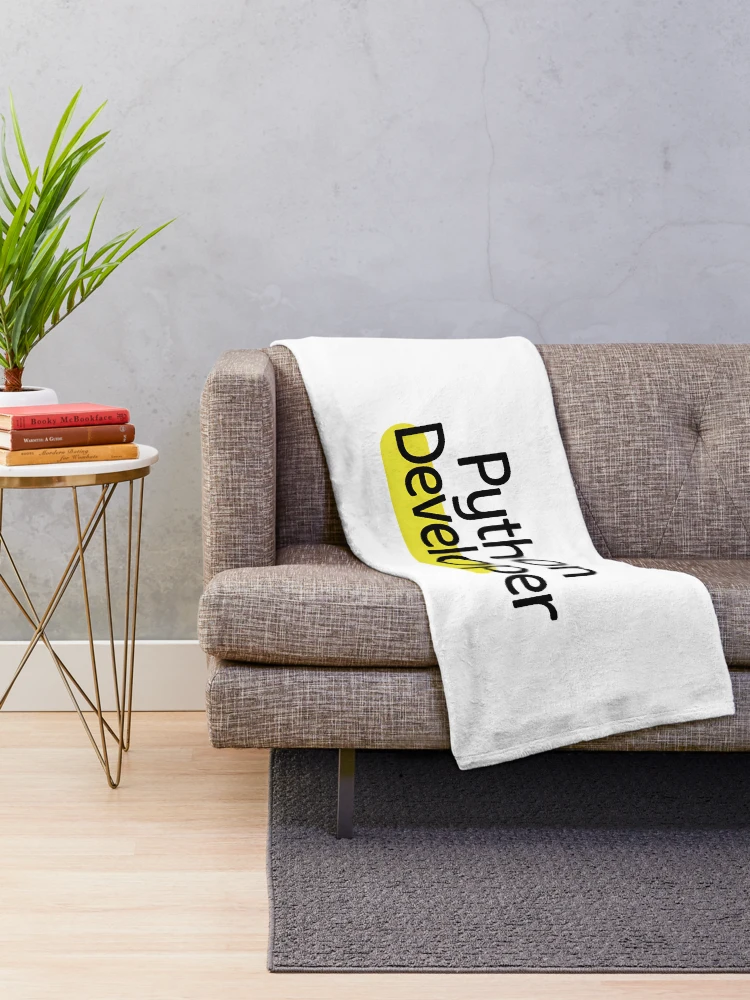 Thumbnail 2 of 6, Throw Blanket, Python Developer Typography Programming Language designed and sold by Zenith Design.