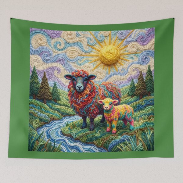Item preview, Yarn Sheep on a Yarnie Irish Hillside designed and sold by Tridentulus.
