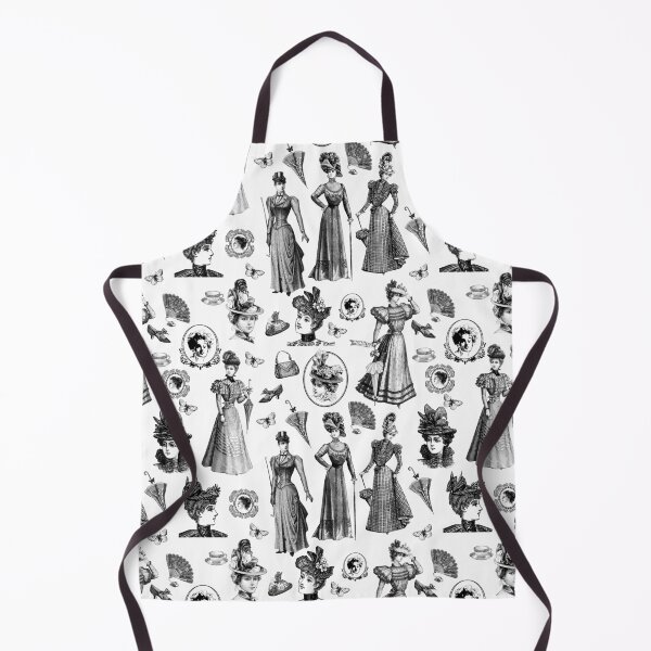 Item preview, victorian women's style antique butterfly toile black white designed and sold by Gossip Rag.