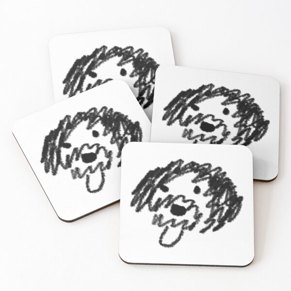 Item preview, Doodle Dog Sticker – Hand-Drawn Black Crayon Dog with Tongue Out designed and sold by Geluchi .