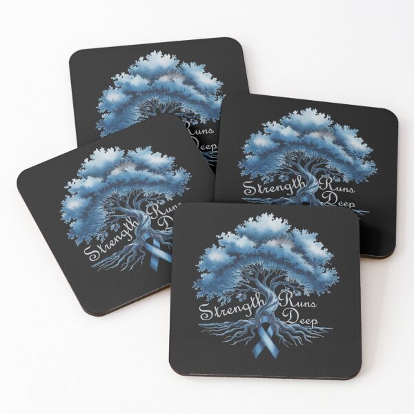 Item preview, Strength Runs Deep Colon Cancer Awareness Tree of Life Blue Ribbon Survivor Gift designed and sold by tamdevo1.