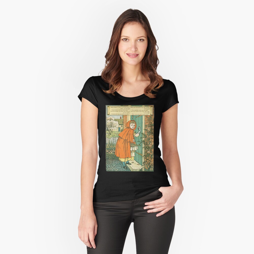 Little Red Riding Hood original illustration Fitted Scoop T-Shirt