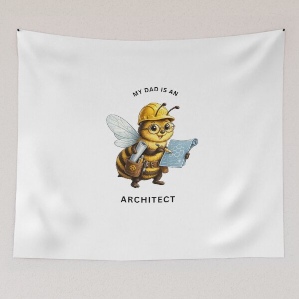 Item preview, My Dad Is an Architect Bee – Cute Builder Animal Design designed and sold by GeoWild Designs.