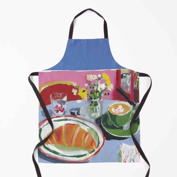 Item preview, Vibrant Cafe Breakfast Scene with Croissant, Steaming Coffee and Fresh Flowers designed and sold by OlfactoART Studio.