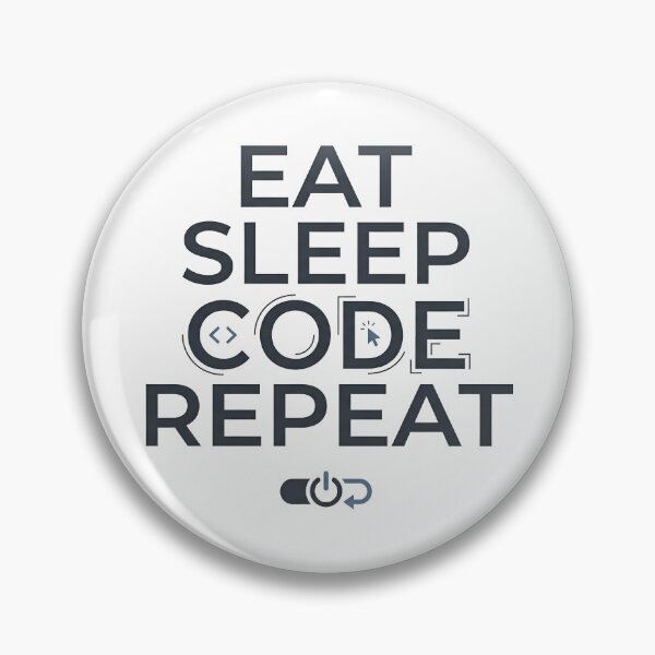 Item preview, Eat Sleep Code Repeat Tech Outline Typography designed and sold by Zenith Design.