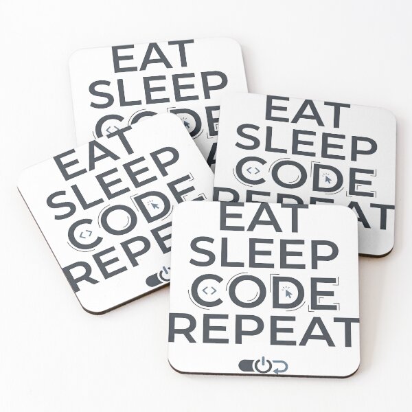 Item preview, Eat Sleep Code Repeat Tech Outline Typography designed and sold by Zenith Design.