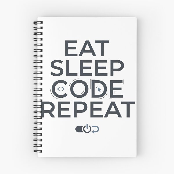 Item preview, Eat Sleep Code Repeat Tech Outline Typography designed and sold by Zenith Design.