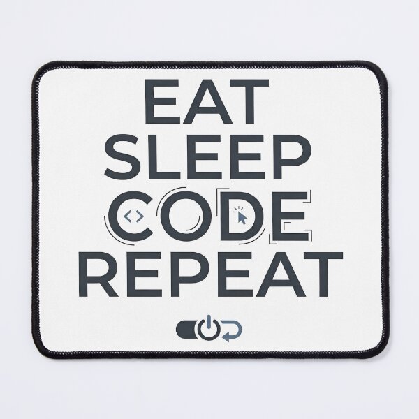 Item preview, Eat Sleep Code Repeat Tech Outline Typography designed and sold by Zenith Design.