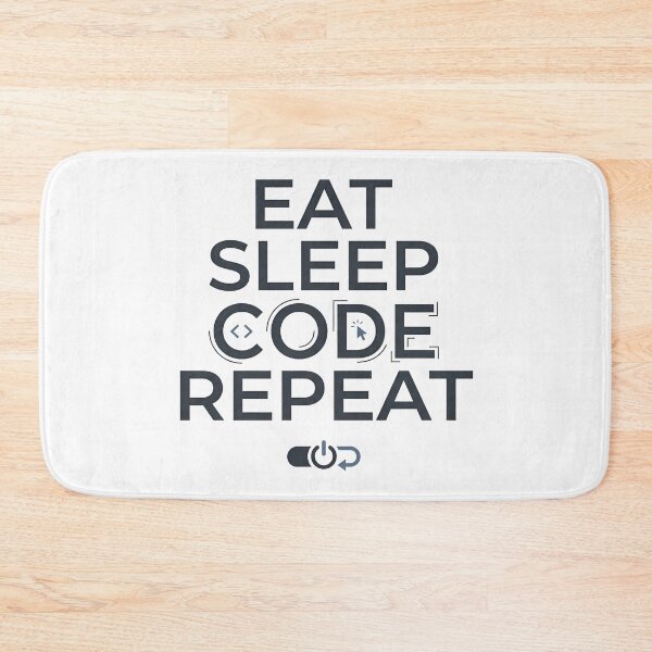 Item preview, Eat Sleep Code Repeat Tech Outline Typography designed and sold by Zenith Design.