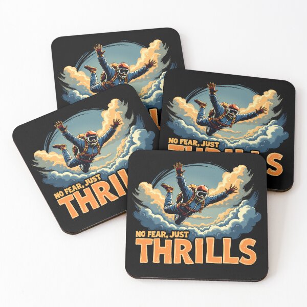 Item preview, No Fear Just Thrills – Skydiving Extreme Sport Design designed and sold by CyfroweMysli.