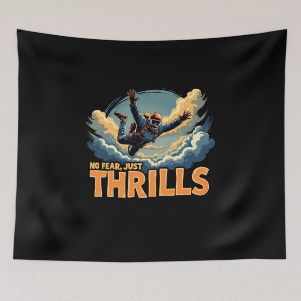 Item preview, No Fear Just Thrills – Skydiving Extreme Sport Design designed and sold by CyfroweMysli.