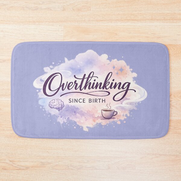 Item preview, Overthinking Since Birth – Funny Introvert Watercolor Quote Design designed and sold by Nusha Creations.