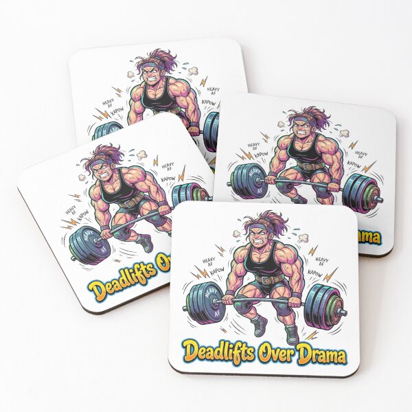 Item preview,  Deadlifts Over Drama – Cartoon Powerlifting Women Sticker designed and sold by YK SHOP.