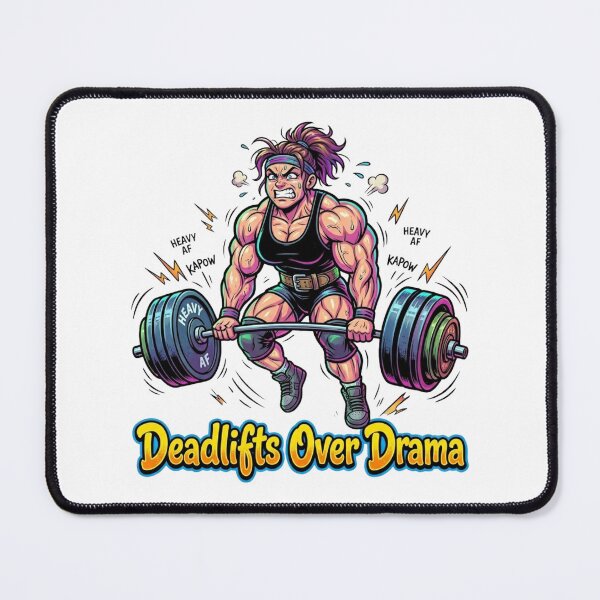 Item preview, Deadlifts Over Drama – Cartoon Powerlifting Women Sticker designed and sold by YK SHOP.