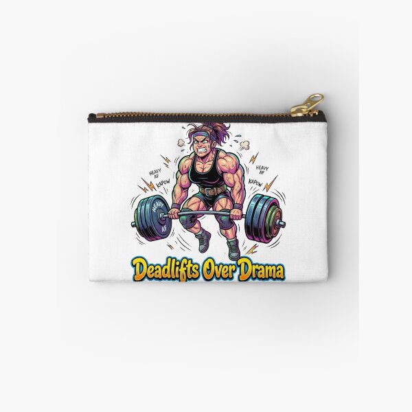 Item preview,  Deadlifts Over Drama – Cartoon Powerlifting Women Sticker designed and sold by YK SHOP.