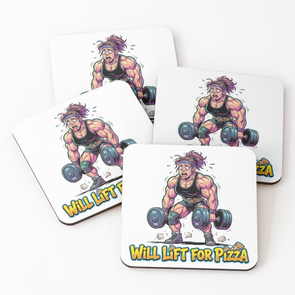 Item preview, Will Lift for Pizza – Cartoon Powerlifting Women Meme designed and sold by YK SHOP.
