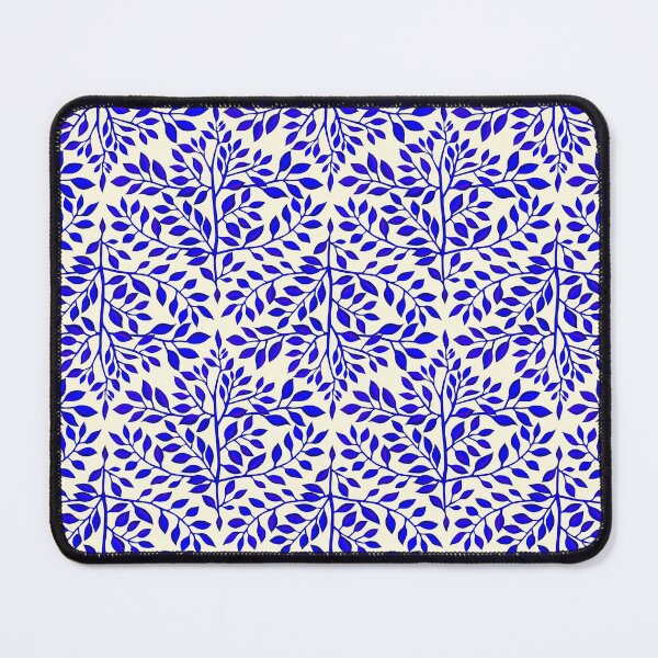 Item preview, Blue and White Leaves Repeat Pattern  designed and sold by KateVanFloofno1.