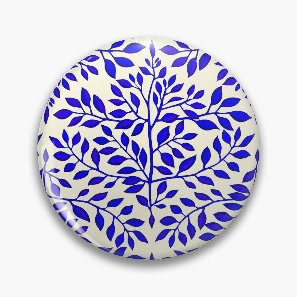 Item preview, Blue and White Leaves Repeat Pattern  designed and sold by KateVanFloofno1.
