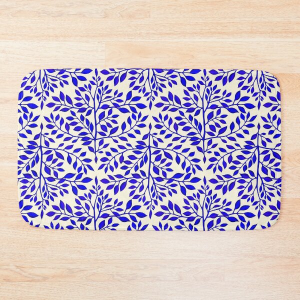 Item preview, Blue and White Leaves Repeat Pattern  designed and sold by KateVanFloofno1.