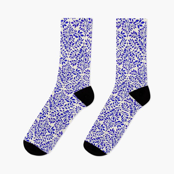 Item preview, Blue and White Leaves Repeat Pattern  designed and sold by KateVanFloofno1.