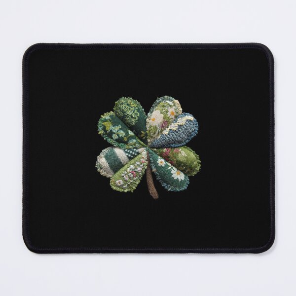 Item preview, Patchwork quilted applique shamrock 4 leaf clover designed and sold by MendaciousMina.