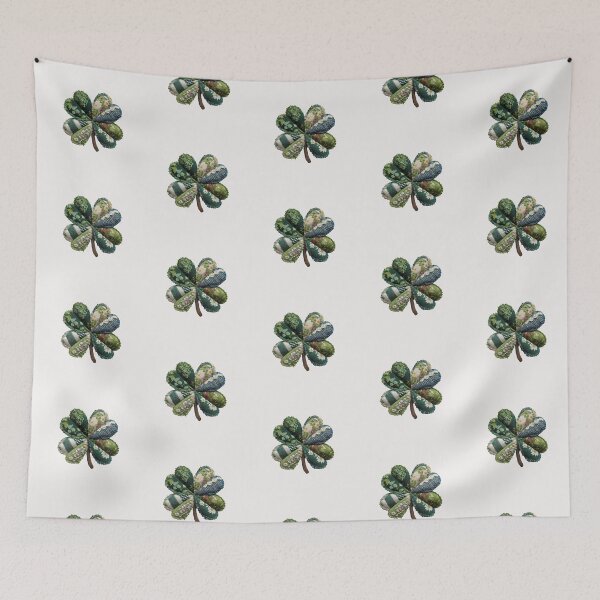 Item preview, Patchwork quilted applique shamrock 4 leaf clover designed and sold by MendaciousMina.