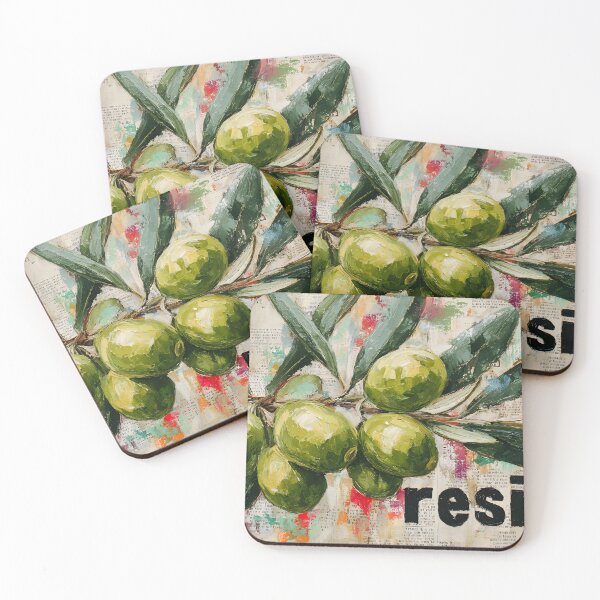 Item preview, Green Olive Branch Resist Artwork with Colorful Text Background and Bold Statement Design designed and sold by OlfactoART Studio.