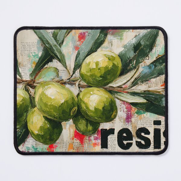 Item preview, Green Olive Branch Resist Artwork with Colorful Text Background and Bold Statement Design designed and sold by OlfactoART Studio.