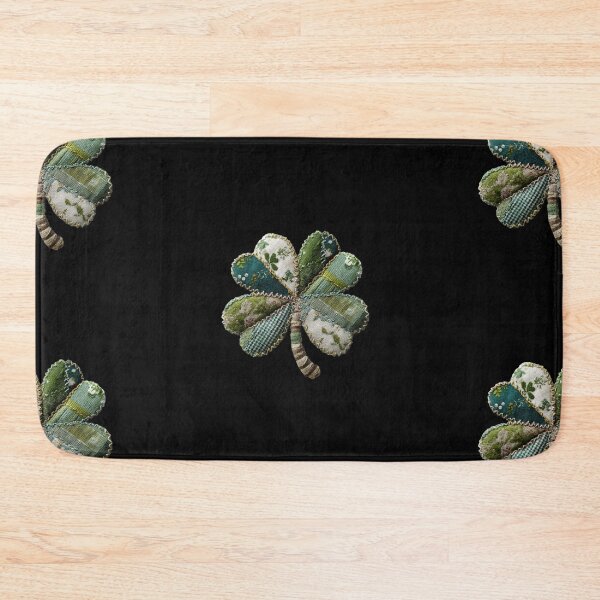 Item preview, Patchwork quilted applique shamrock 4 leaf clover designed and sold by MendaciousMina.