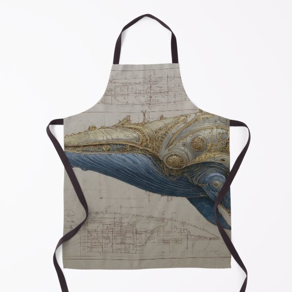 Item preview, Ornate Steampunk Mechanical Whale Technical Illustration designed and sold by Shannon Hilson.