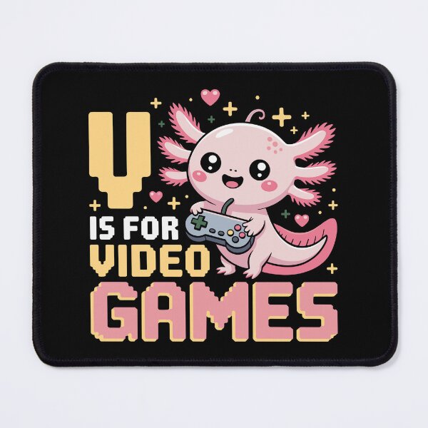 Item preview, Kawaii Pink Axolotl Gamer Valentine designed and sold by Kreatiq.