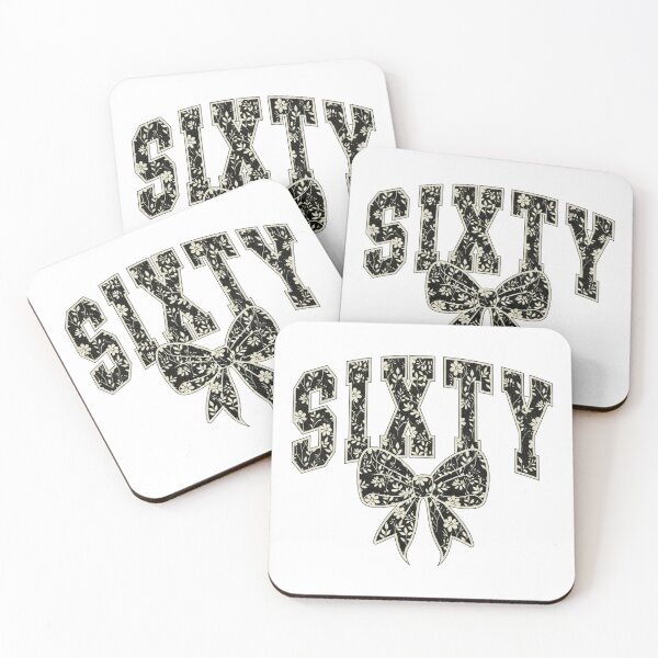 Item preview, Sixty Coquette Bow Design, 60th Varsity, Sixtieth Floral Toile Black Water Color Coquette Bow, Cute 60 Bow Design designed and sold by TheBeesForYou.