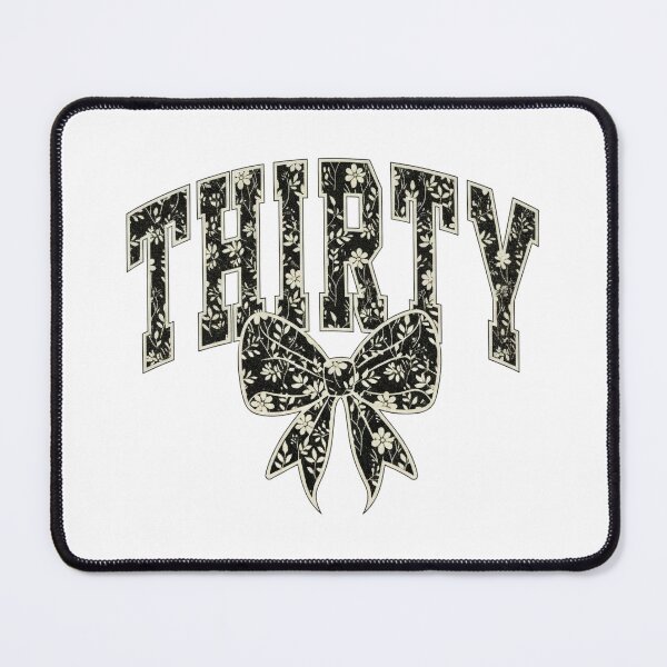 Item preview, Thirty Coquette Bow Design, 30th Varsity, Thirtieth Floral Toile Black Water Color Coquette Bow, Cute 30 Bow Design designed and sold by TheBeesForYou.
