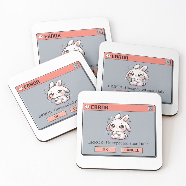 Item preview, Kawaii Bunny Error Unexpected Small Talk designed and sold by Visual Dept..