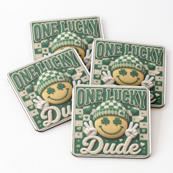Item preview, Retro St. Patrick's Day One Lucky Dude faux knit  designed and sold by Pragatee.
